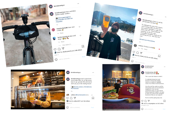 A selection of branded social posts
