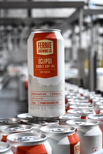 Eclipse beer on the canning line