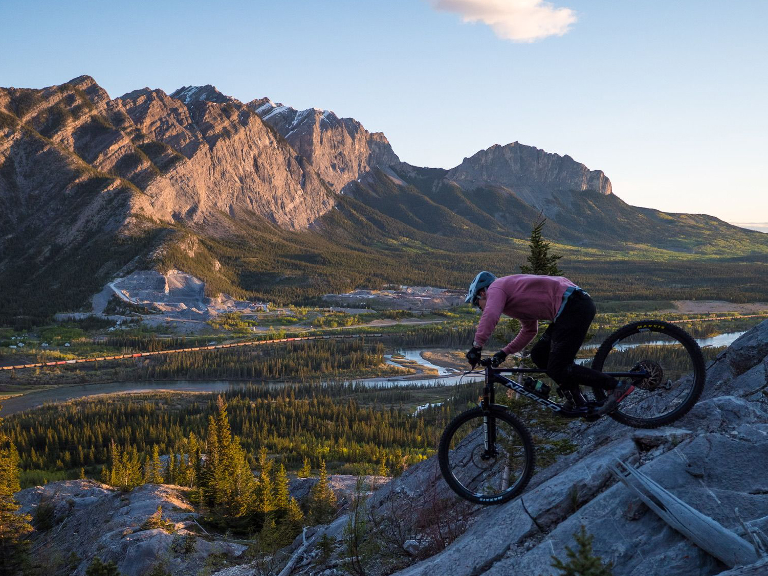 Morgan bike riding on a mountain