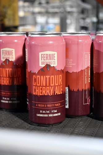 Cans of Contour on a canning line