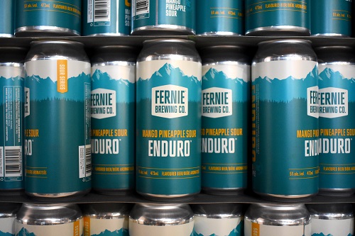 rows of enduro cans on a palate