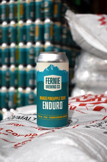 Can of enduro sitting on a bag of malts