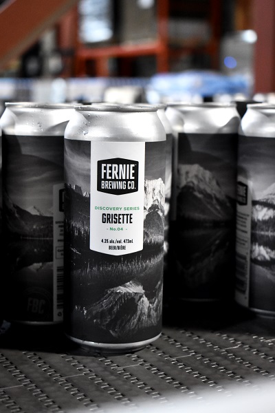 Can of Grisette on a canning line