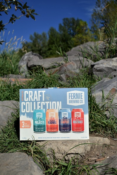 pack of craft colleciton set on rocks outside